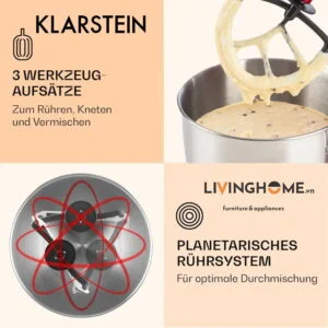 Máy trộn bột Klarstein KL-LUCIA ROSSA kết hợp 3 trong 1 trộn - xay - nhào 9 Máy trộn bột Klarstein KL-LUCIA ROSSA kết hợp 3 trong 1 trộn - xay - nhào