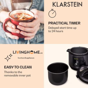 Nồi áp suất đa năng Klarstein KL-48L với 15 chương trình nấu mạnh mẽ 17 Nồi áp suất đa năng Klarstein KL-48L với 15 chương trình nấu mạnh mẽ