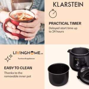 Nồi áp suất đa năng Klarstein KL-48L với 15 chương trình nấu mạnh mẽ 17 Nồi áp suất đa năng Klarstein KL-48L với 15 chương trình nấu mạnh mẽ