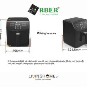 Nồi chiên không dầu Arber ABNCKD5.5 dung tích 5,5L nhỏ gọn 14 Nồi chiên không dầu Arber ABNCKD5.5 dung tích 5,5L nhỏ gọn