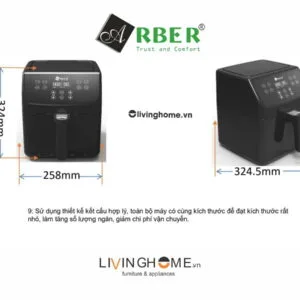 Nồi chiên không dầu Arber ABNCKD5.5 dung tích 5,5L nhỏ gọn