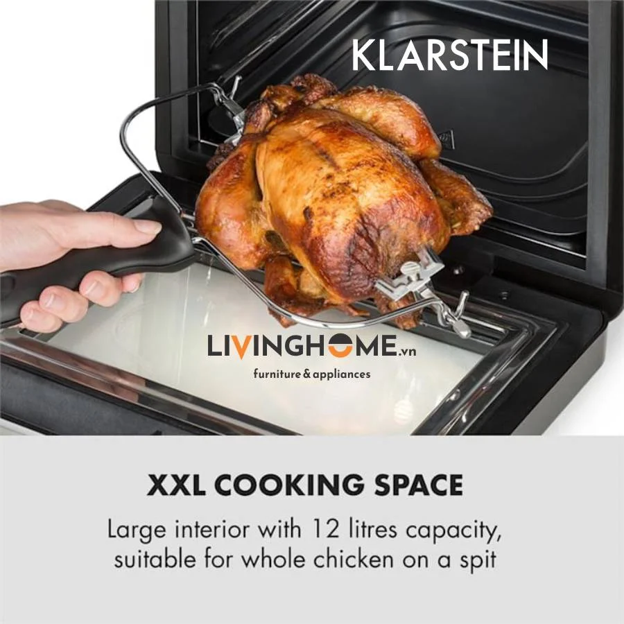 Nồi chiên không dầu Klarstein KL-AEROVITAL CUBE màu đen với công suất 1600W - 12 Lít 6 Nồi chiên không dầu Klarstein KL-AEROVITAL CUBE màu đen với công suất 1600W - 12 Lít - Ảnh 4