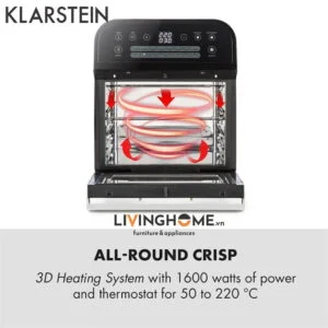 Nồi chiên không dầu Klarstein KL-AEROVITAL CUBE màu đen với công suất 1600W - 12 Lít 15 Nồi chiên không dầu Klarstein KL-AEROVITAL CUBE màu đen với công suất 1600W - 12 Lít