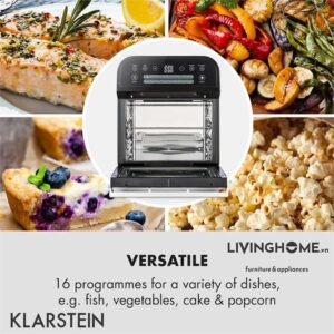 Nồi chiên không dầu Klarstein KL-AEROVITAL CUBE màu đen với công suất 1600W - 12 Lít