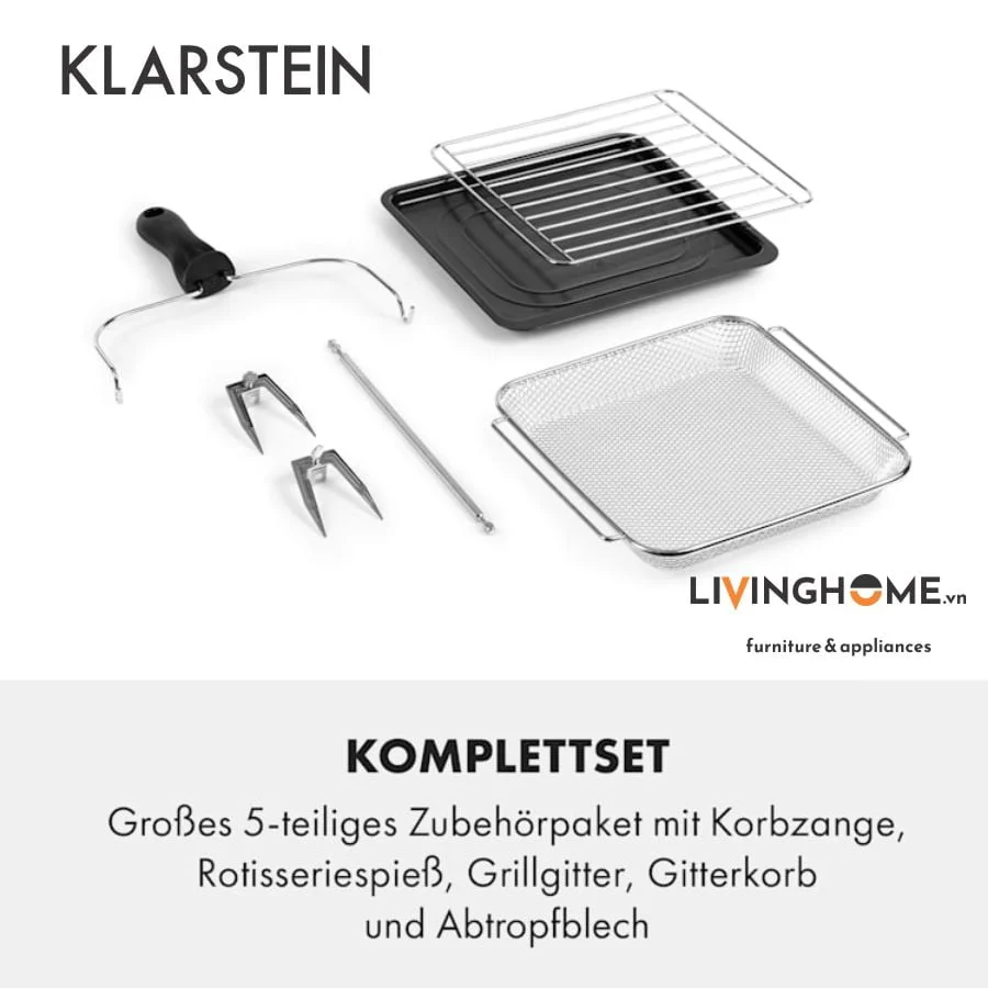 Nồi chiên không dầu Klarstein KL-AEROVITAL CUBE màu đen với công suất 1600W - 12 Lít 4 Nồi chiên không dầu Klarstein KL-AEROVITAL CUBE màu đen với công suất 1600W - 12 Lít - Ảnh 2