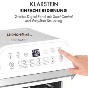 Nồi chiên Klarstein KL-AEROVITAL-CUBE-WHITE chất liệu vỏ chống nóng - 12 Lít 15 Nồi chiên Klarstein KL-AEROVITAL-CUBE-WHITE chất liệu vỏ chống nóng - 12 Lít