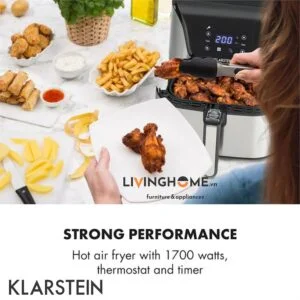 Nồi chiên không dầu Klarstein KL-DELUXE màn hình cảm ứng LCD với 8 chương trình cài đặt sẵn