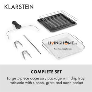 Nồi chiên Klarstein KL-Aerovital Easy Touch dung tích 14L- 16 chương trình nấu nướng đa dạng 10 Nồi chiên Klarstein KL-Aerovital Easy Touch dung tích 14L- 16 chương trình nấu nướng đa dạng