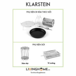 Nồi chiên không dầu Klarstein KL-VITAIR TURBO 6 chương trình nấu nướng - dung tích 9L 11 Nồi chiên không dầu Klarstein KL-VITAIR TURBO 6 chương trình nấu nướng - dung tích 9L