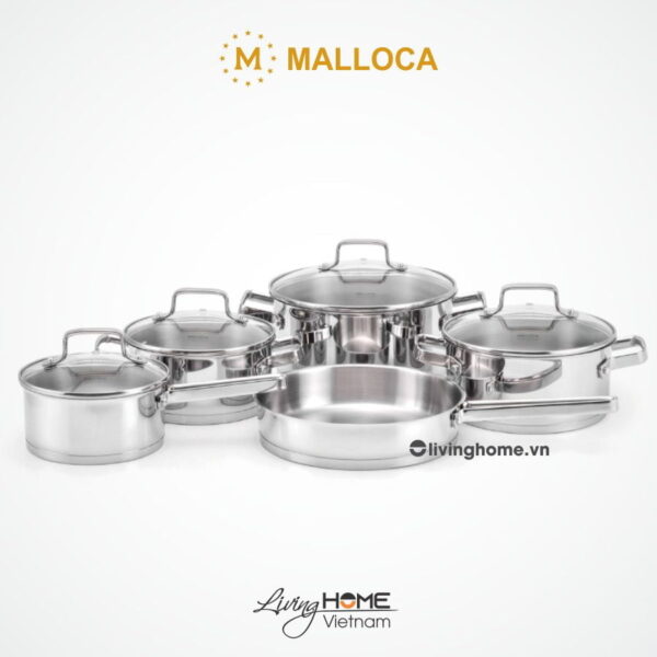Bộ nồi Malloca SA-1503 inox 9 món cao cấp