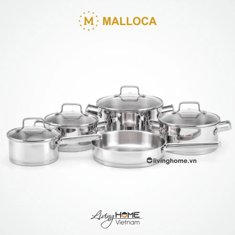 Bộ nồi Malloca SA-1503 inox 9 món cao cấp 3 Bộ nồi Malloca SA-1503 inox 9 món cao cấp