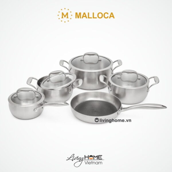 Bộ nồi Malloca SA-2041 inox 9 món cao cấp