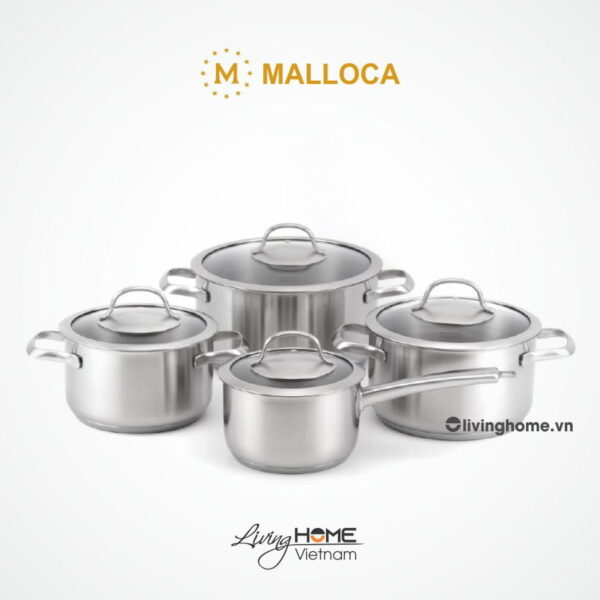 Bộ nồi Malloca SA-4002 inox 8 món cao cấp