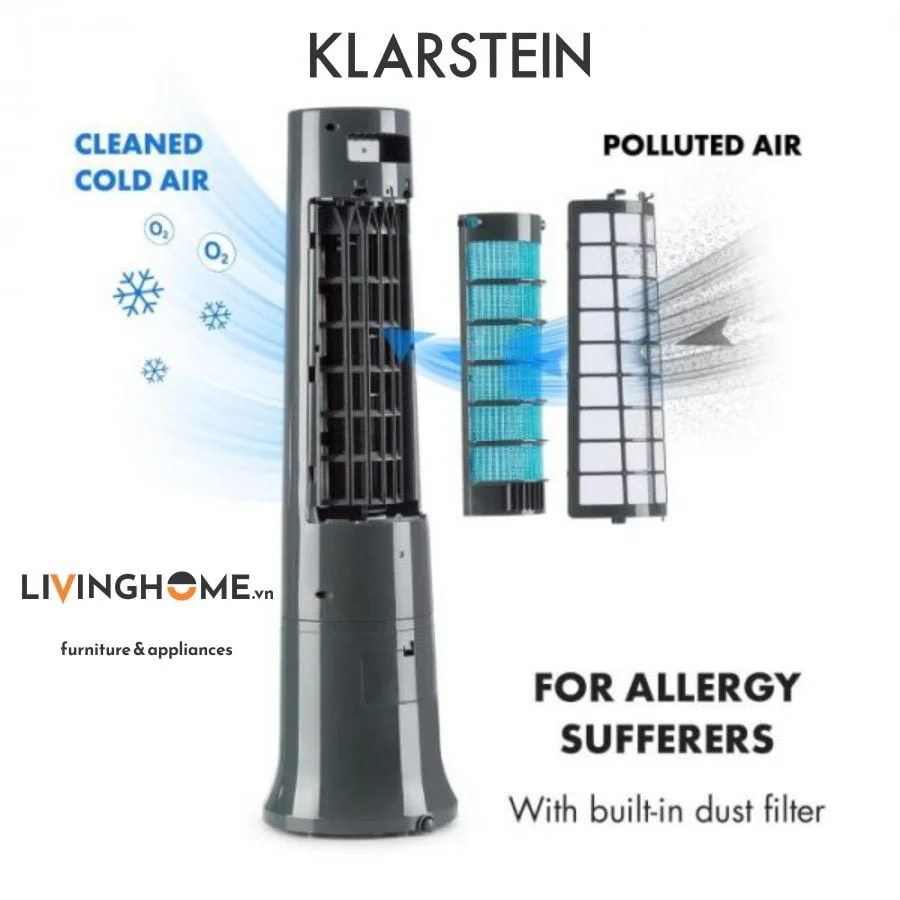 Quạt hơi nước Klarstein KL-HIGHAWN BLACK công suất 40W - chiều cao 90cm 8 Quạt hơi nước Klarstein KL-HIGHAWN BLACK công suất 40W - chiều cao 90cm - Ảnh 6