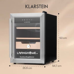 Tủ cigar Klarstein KL-EL PRESIDENT 37L được làm bằng gỗ tuyết màu đen sang trọng 15 Tủ cigar Klarstein KL-EL PRESIDENT 37L được làm bằng gỗ tuyết màu đen sang trọng