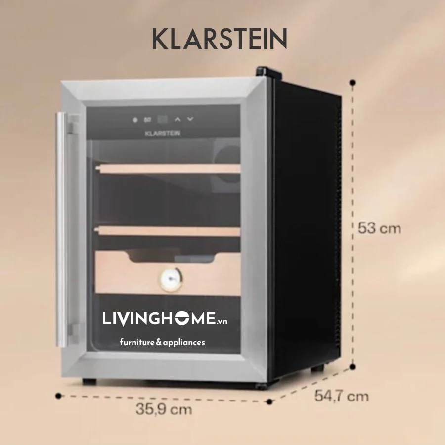 Tủ cigar Klarstein KL-EL PRESIDENT 37L được làm bằng gỗ tuyết màu đen sang trọng - Ảnh 6
