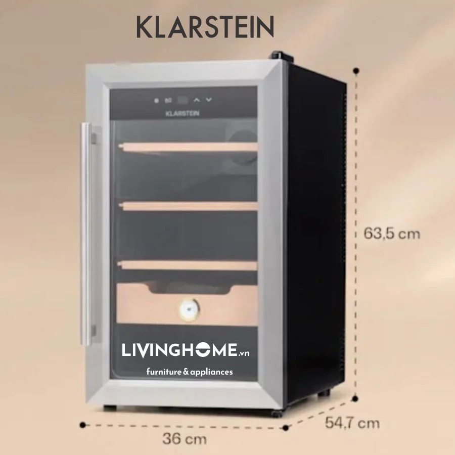 Tủ cigar Klarstein KL-EL PRESIDENT 37L được làm bằng gỗ tuyết màu đen sang trọng - Ảnh 2