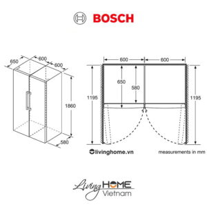 Tủ lạnh Bosch GSN36VI3P - 1 cánh độc lập 255 lít