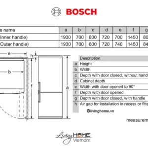 Tủ lạnh Bosch KGN56XI40J - Đơn 2 cánh 559 lít 15 Tủ lạnh Bosch KGN56XI40J - Đơn 2 cánh 559 lít