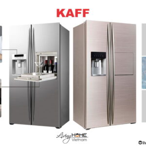 Alternative view of Tủ lạnh Kaff KF-BCD606WHIT Side By Side 2 cánh mặt kính đen hiện đại