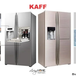 Alternative view of Tủ lạnh Kaff KF-BCD606WHIT Side By Side 2 cánh mặt kính đen hiện đại