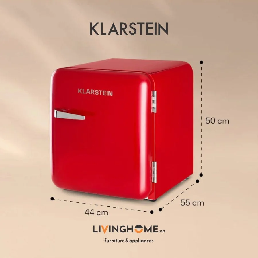 Tủ lạnh Klarstein KL-AUDREY Mini Retro màu đỏ - dung tích 48L 8 Tủ lạnh Klarstein KL-AUDREY Mini Retro màu đỏ - dung tích 48L - Ảnh 6