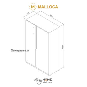 Tủ lạnh Malloca MF-521SBS Side by Side hai cửa dung tích 521L