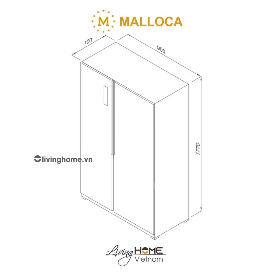Tủ lạnh Malloca MF-521SBS Side by Side hai cửa dung tích 521L 5 Tủ lạnh Malloca MF-521SBS Side by Side hai cửa dung tích 521L - Ảnh 3
