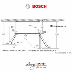 Tủ lạnh Bosch KAD92HI31 - side by side 636 lít kết nối Home Connect 24 Tủ lạnh Bosch KAD92HI31 - side by side 636 lít kết nối Home Connect