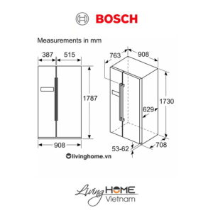 Tủ lạnh Bosch KAN93VIFPG - side by side 580 lít