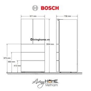 Tủ lạnh Bosch KFN86AA76J - Kiểu Pháp 540 lít kết nối Home Connect 19 Tủ lạnh Bosch KFN86AA76J - Kiểu Pháp 540 lít kết nối Home Connect