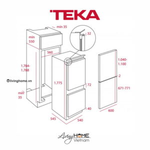 Alternative view of Tủ lạnh Teka CI3 350 NF lắp âm không đóng tuyết dung tích 275lít