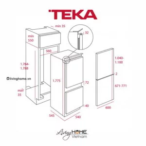 Alternative view of Tủ lạnh Teka CI3 350 NF lắp âm không đóng tuyết dung tích 275lít