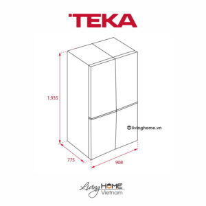 Tủ lạnh Teka RMF 77920 EU SS 4 cánh đứng độc lập dung tích 648lít