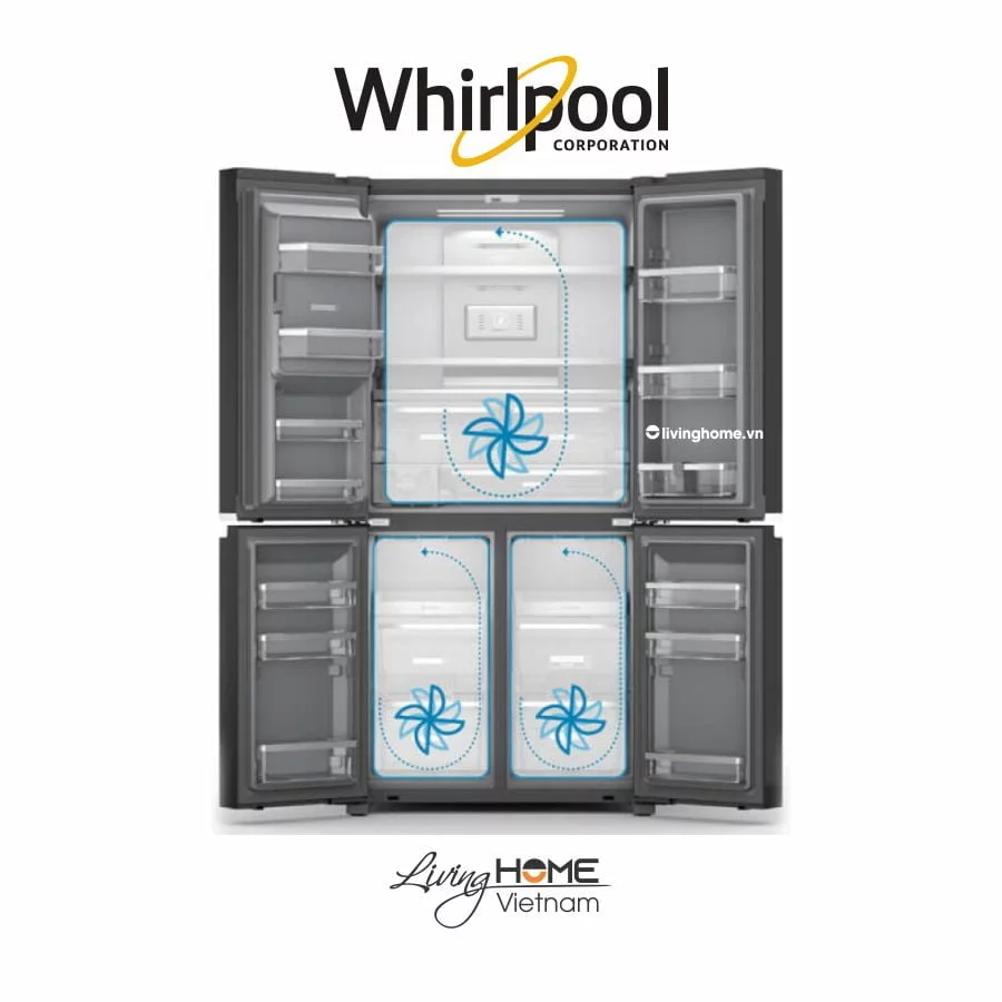 Tủ lạnh Whirlpool WFQ590DBSV 4 cửa 593lít 5 Tủ lạnh Whirlpool WFQ590DBSV 4 cửa 593lít - Ảnh 3