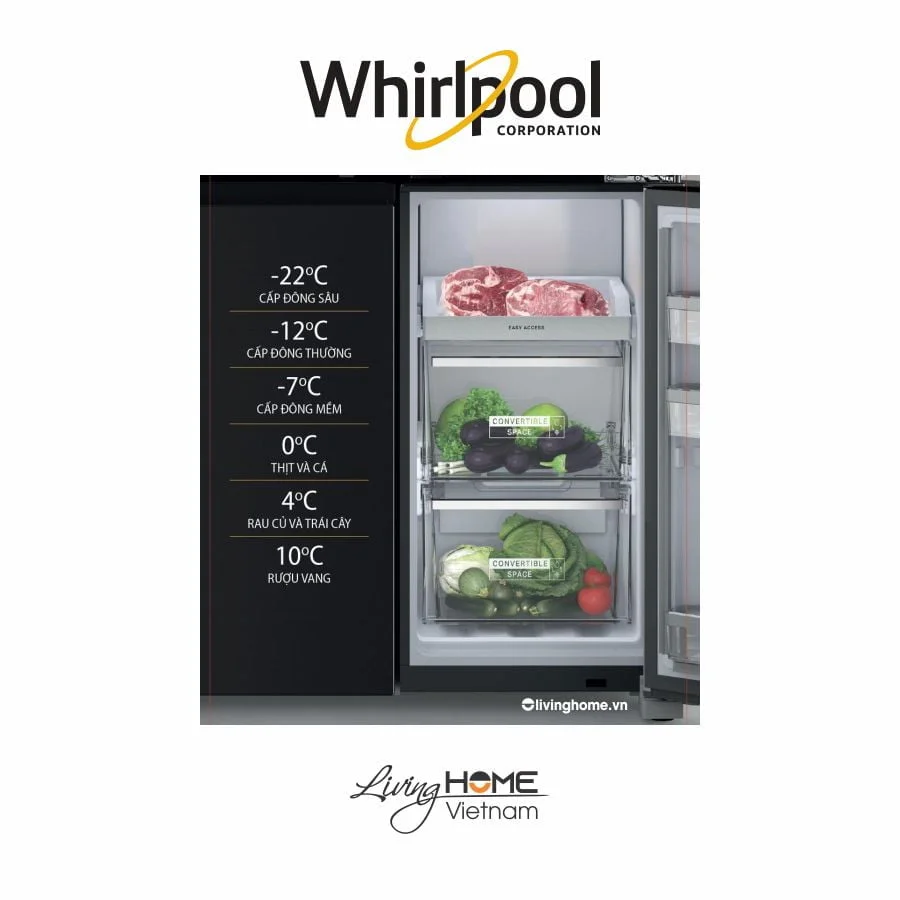 Tủ lạnh Whirlpool WFQ590DBSV 4 cửa 593lít 9 Tủ lạnh Whirlpool WFQ590DBSV 4 cửa 593lít - Ảnh 7