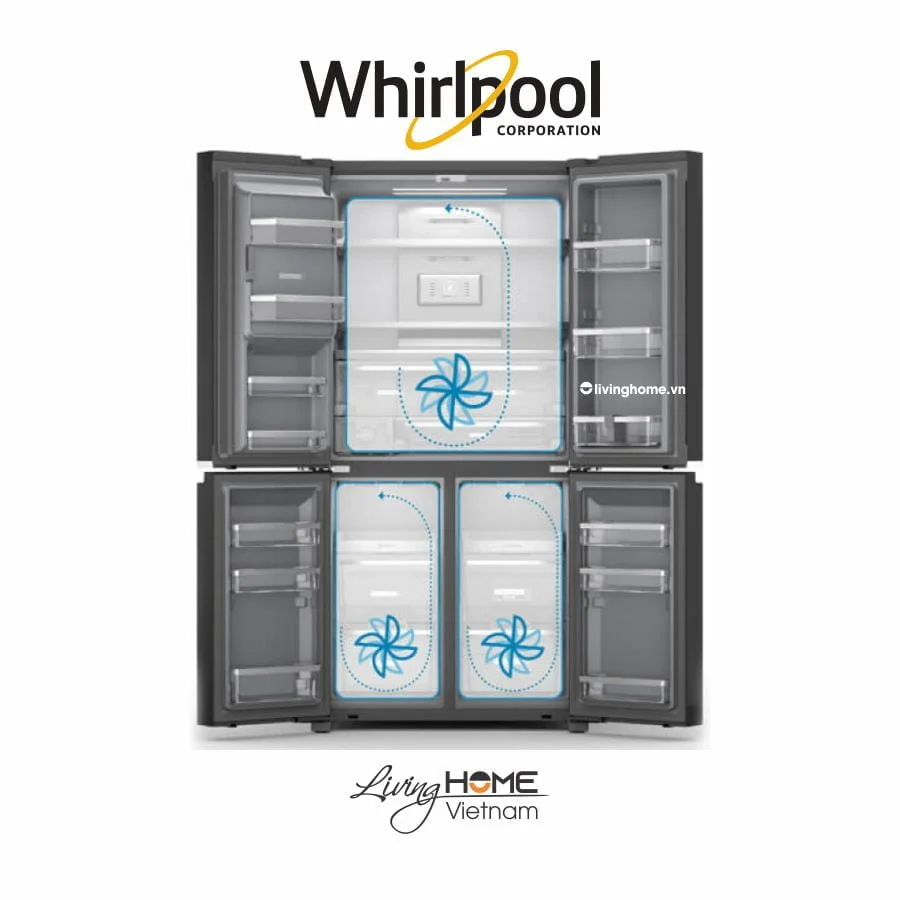 Tủ lạnh Whirlpool WFQ590WSSV 4 cửa 592lít màu xám hiện đại - Ảnh 3