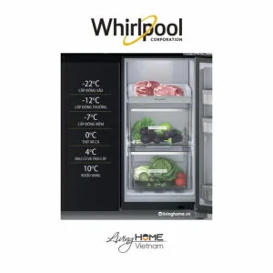 Tủ lạnh Whirlpool WFQ590WSSV 4 cửa 592lít màu xám hiện đại