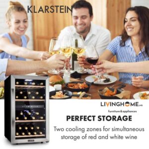 Tủ rượu vang Klarstein KL-VINAMOUR 45DUO nhập khẩu Đức 11 Tủ rượu vang Klarstein KL-VINAMOUR 45DUO nhập khẩu Đức