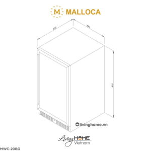 Alternative view of Tủ bảo quản rượu Malloca MWC-20BG 20 chai nhỏ gọn tinh tế