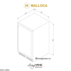 Alternative view of Tủ bảo quản rượu Malloca MWC-20BG 20 chai nhỏ gọn tinh tế