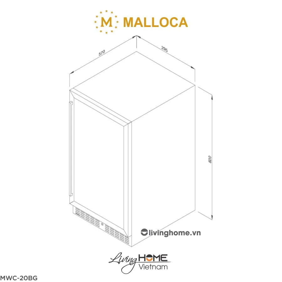 Tủ bảo quản rượu Malloca MWC-20BG 20 chai nhỏ gọn tinh tế 4 Tủ bảo quản rượu Malloca MWC-20BG 20 chai nhỏ gọn tinh tế - Ảnh 2