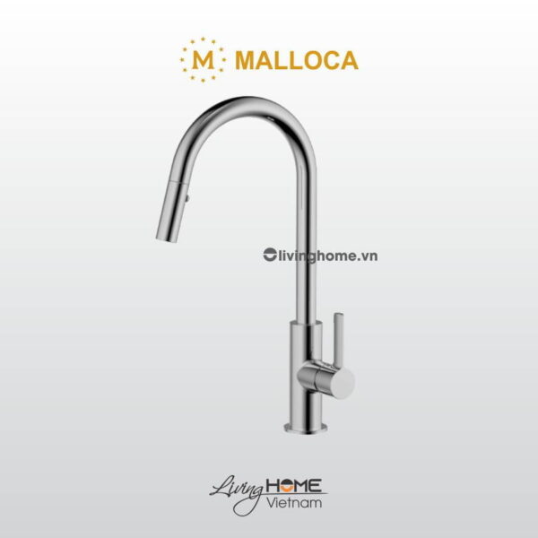 Vòi rửa chén Malloca K012C đồng thau mạ Chrome