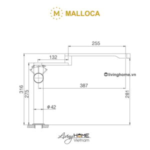 Vòi rửa chén Malloca K060-S inox kiểu dáng hiện đại
