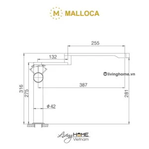 Vòi rửa chén Malloca K060-S inox kiểu dáng hiện đại