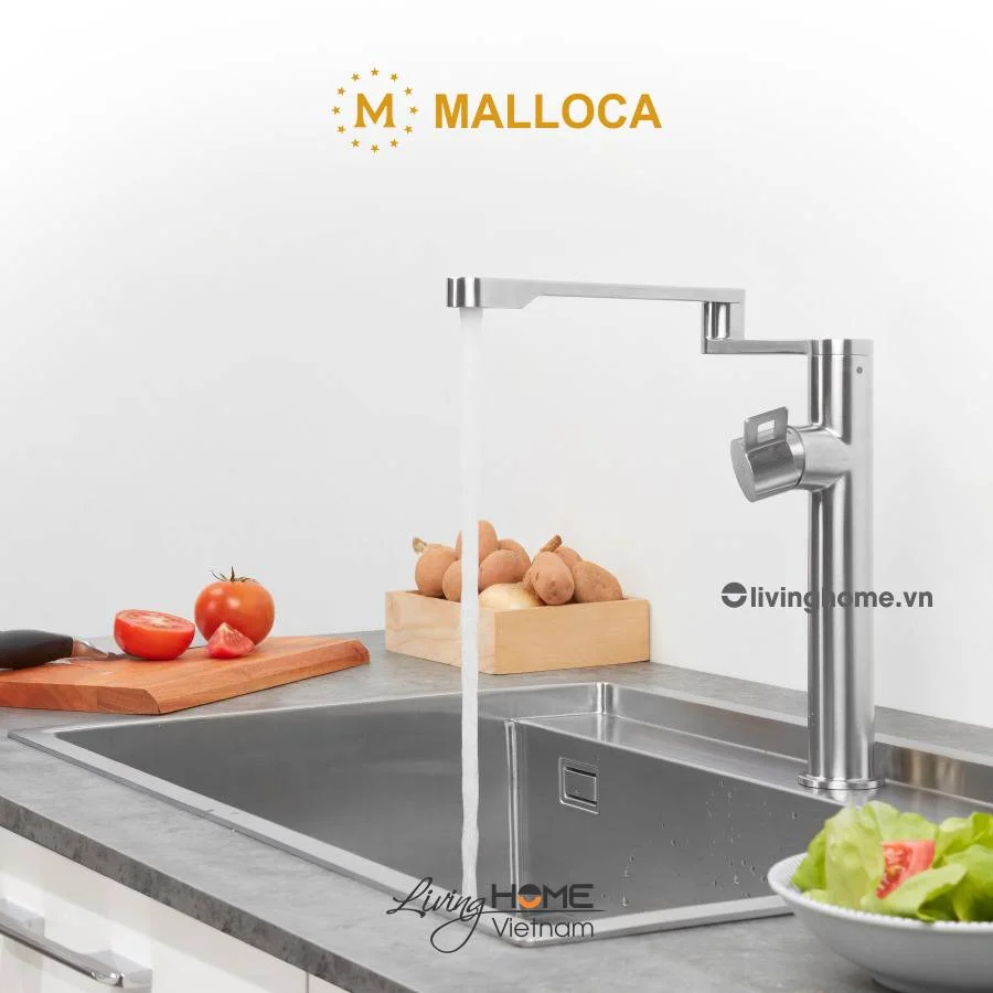 Vòi rửa chén Malloca K060-S inox kiểu dáng hiện đại - Ảnh 4