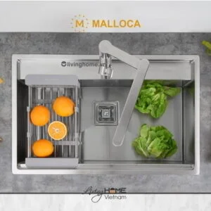 Vòi rửa chén Malloca K060-S inox kiểu dáng hiện đại