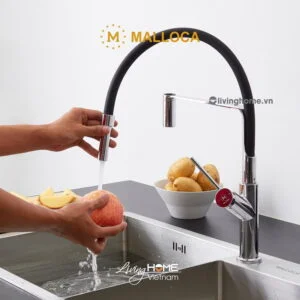 Vòi rửa chén Malloca K081C đồng thau mạ Chrome