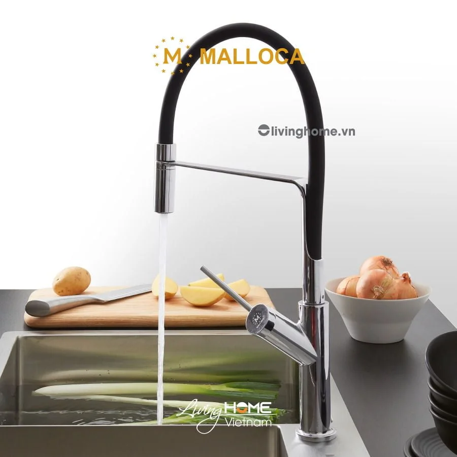 Vòi rửa chén Malloca K081C đồng thau mạ Chrome - Ảnh 5