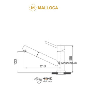 Vòi rửa chén Malloca K110-SS inox bền bỉ